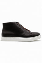 ASTER - Men’s Coffee Brown Leather Ankle Trainer Boots Sartorial Shoes