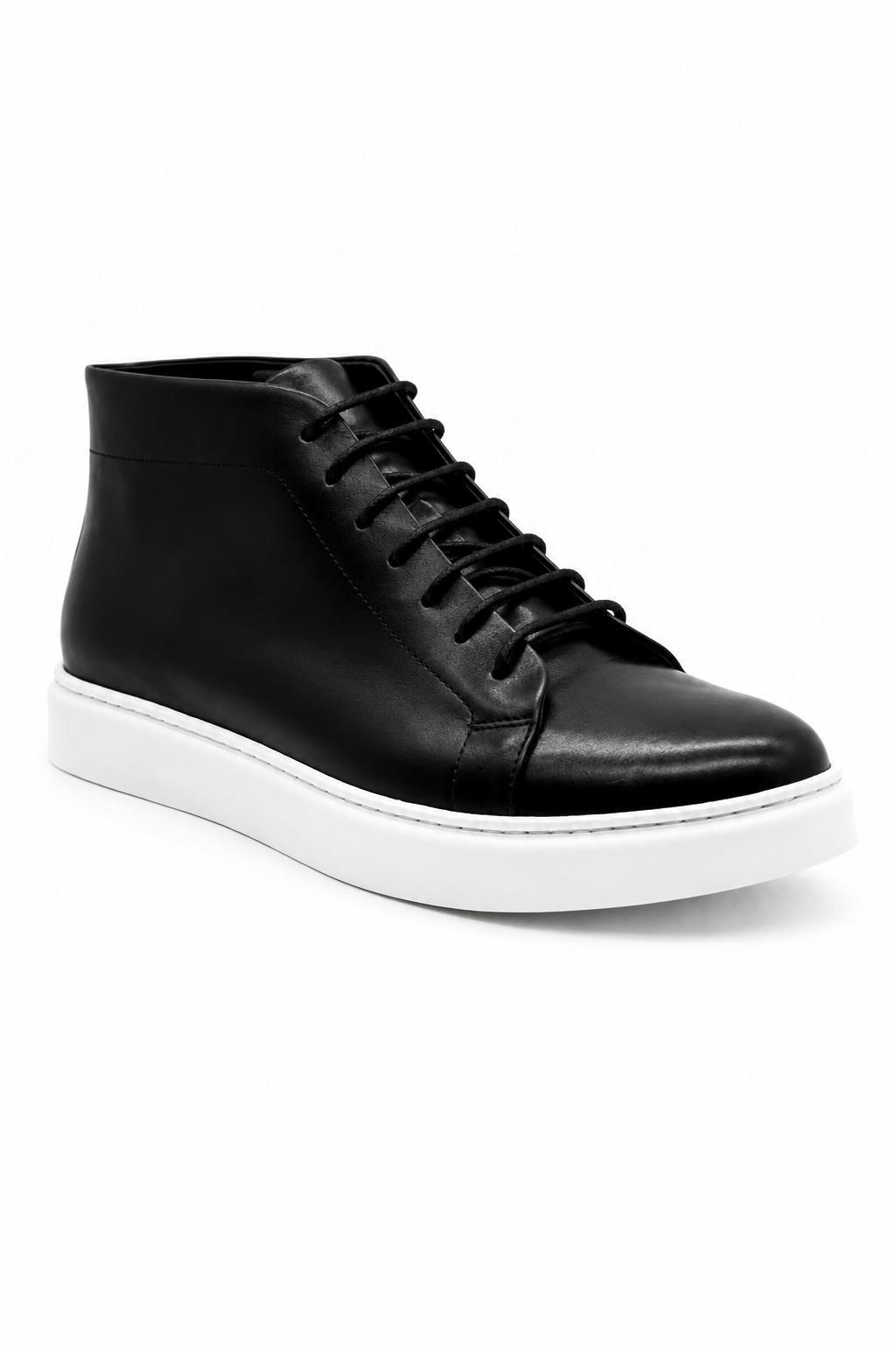 ASTER Men’s Black Leather Ankle Trainer Boots Sartorial Shoes