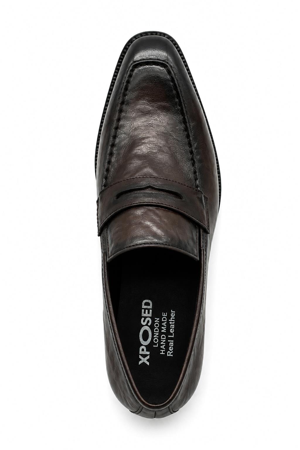 CRUX - Men’s Coffee Brown Calf Leather Penny Loafers Sartorial Shoes