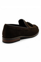 PABLO Men’s Brown Real Suede Leather Tassel Loafers Sartorial Shoes