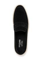 Men’s Milo Black Suede Leather Penny Loafers Sartorial Shoes