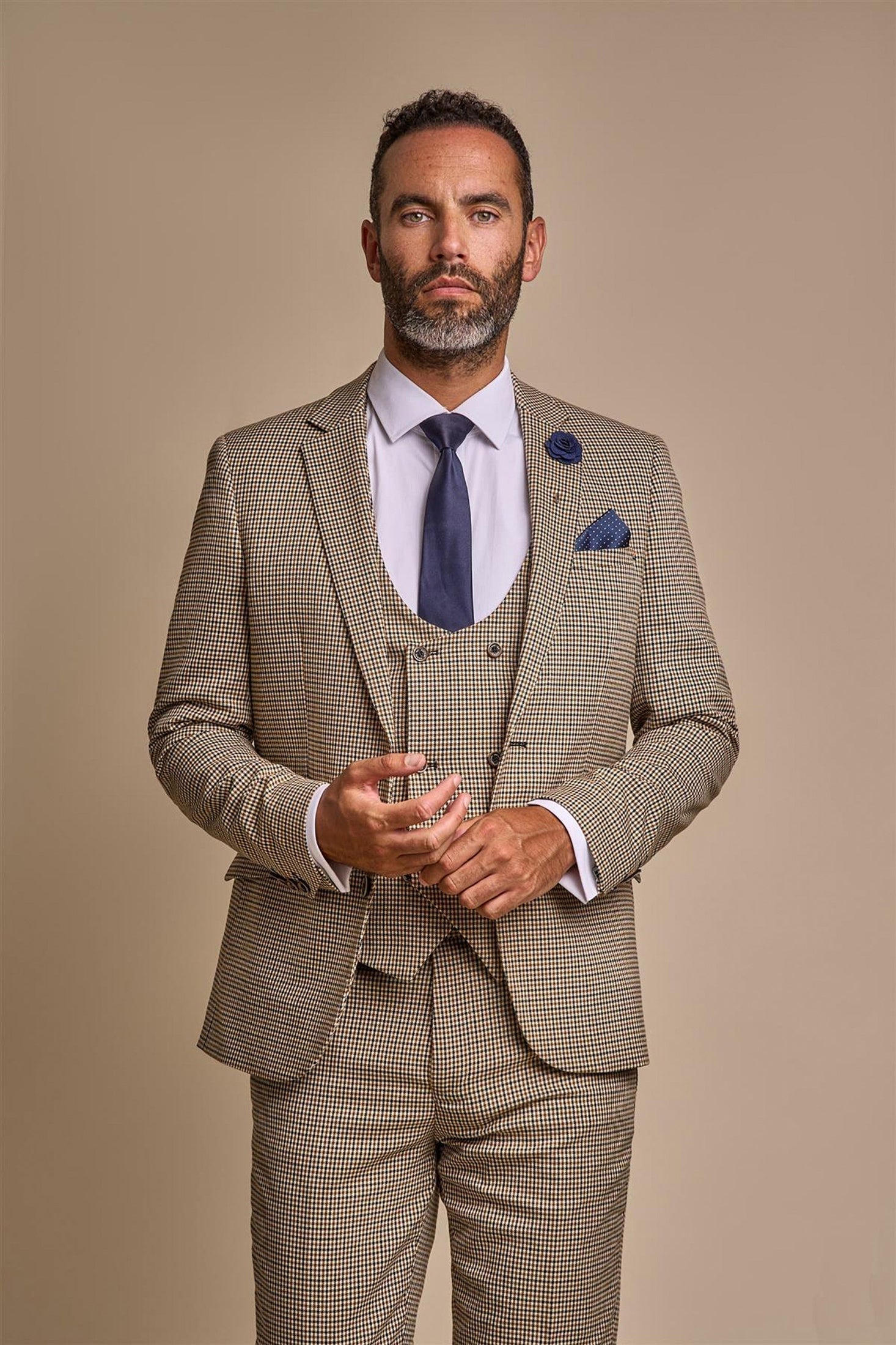 ELWOOD - TAN SLIM FIT BLAZER CAVANI