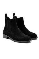 RAMOS Men’s Black Smooth Suede Leather Chelsea Boots Sartorial Shoes