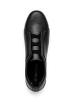 Men’s Black Faux Leather Slip-On Trainers Sartorial Shoes