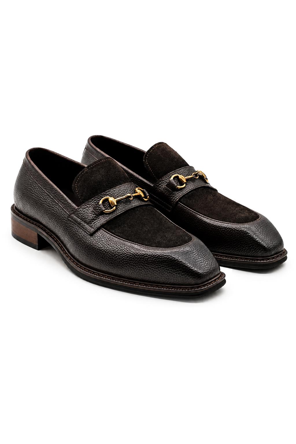 DEXTER Men’s Brown Leather & Suede snaffle Loafers Sartorial Shoes