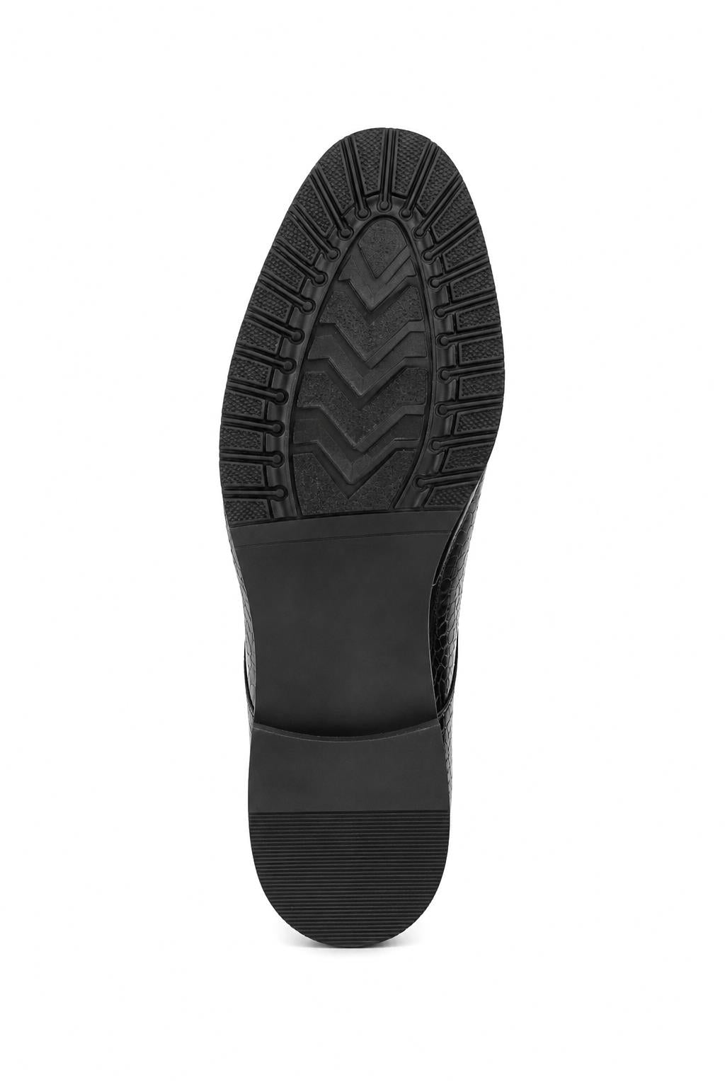 Men’s Black Patent Slip-On Loafers with Gold Snaffle Buckle Sartorial Shoes