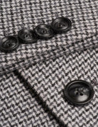 Cavani Kerry Grey Wool Blend Houndstooth Winter Overcoat