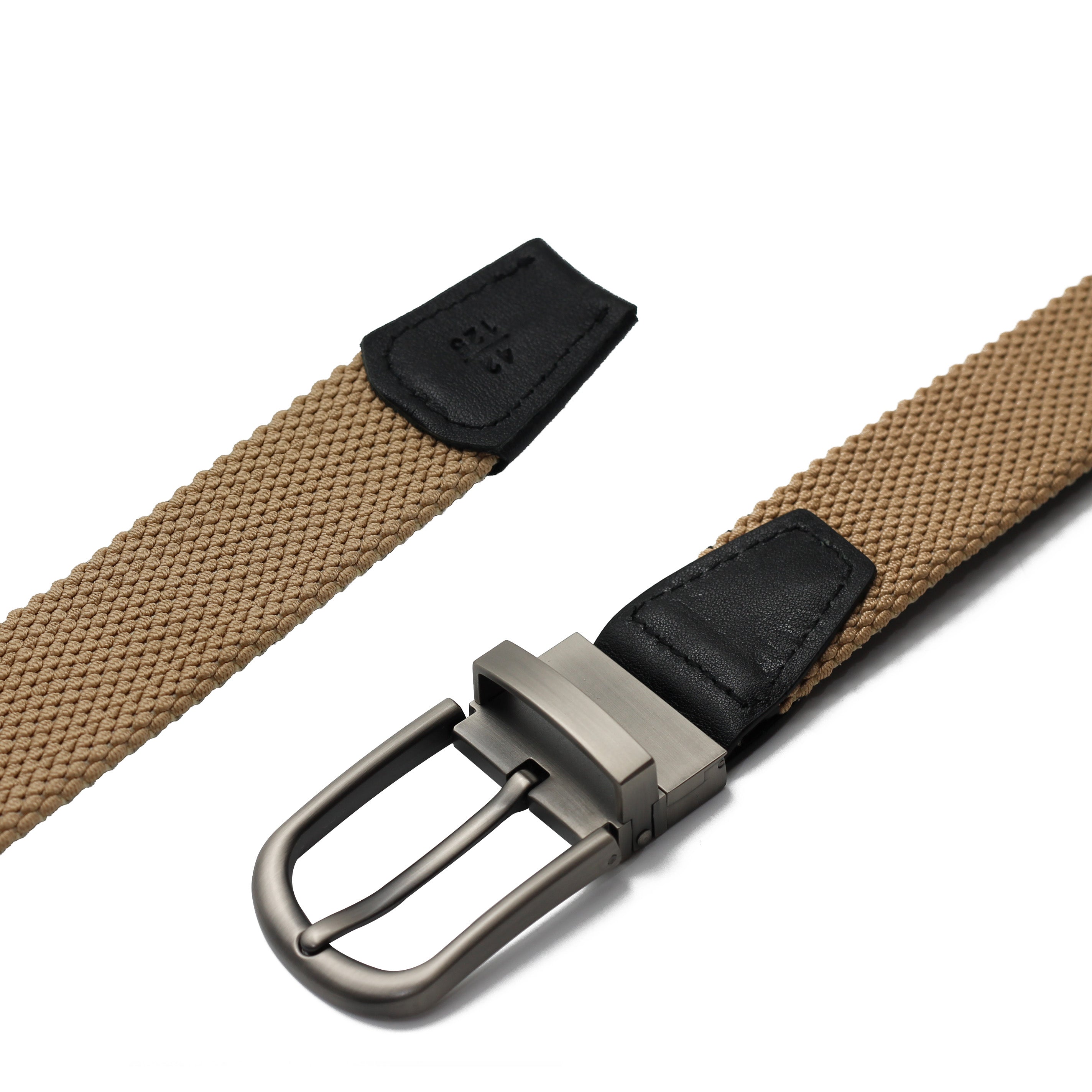 TAN & NAVY REVERSIBLE STRETCH BELT