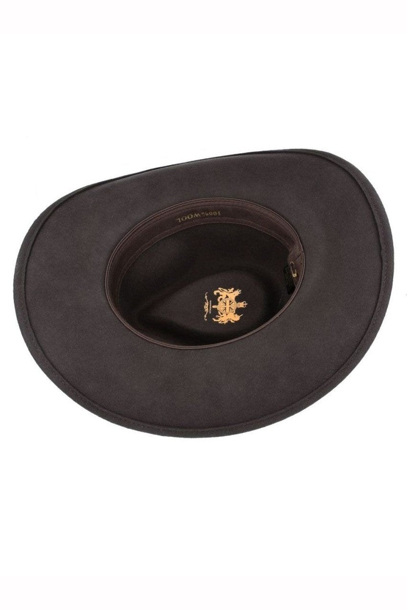 BROWN PURE WOOL FELT CRUSHABLE COWBOY HAT