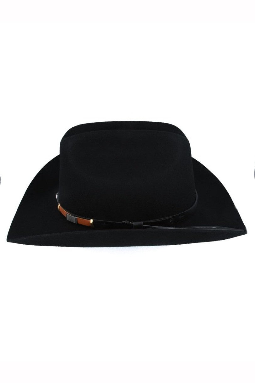 BLACK PURE WOOL STIFF COWBOY HAT