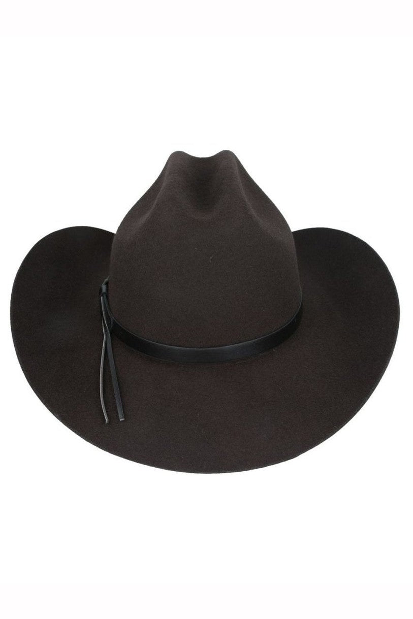 BROWN PURE WOOL STIFF COWBOY HAT