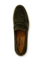Men’s Milo Green Suede Leather Penny Loafers Sartorial Shoes