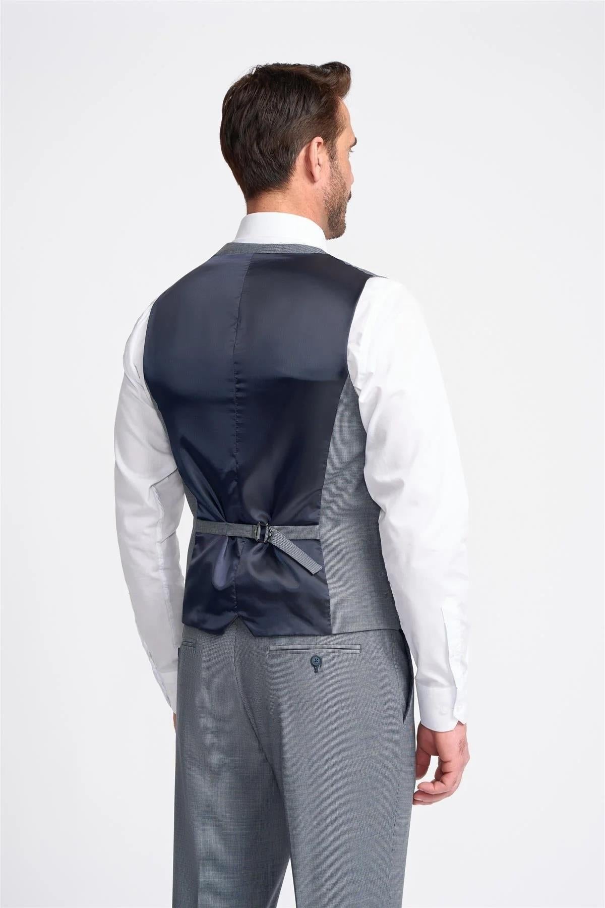 Cavani Bond Puppy Tooth Men’s Wool Blend Tailored Waistcoat CAVANI