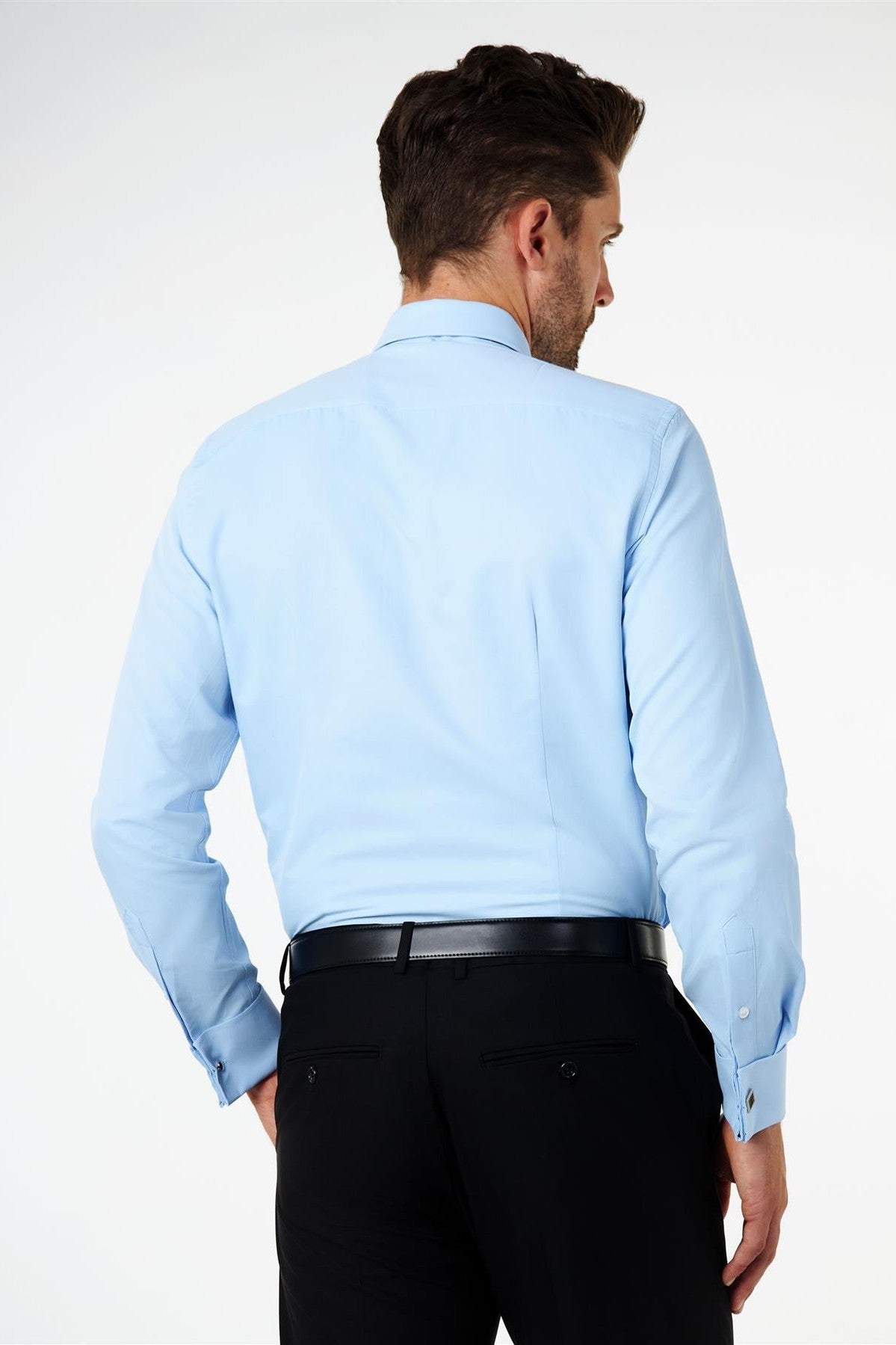 CLASSIC BLUE DOUBLE CUFF TAILORED FIT SHIRT