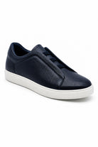 Men’s Navy Faux Leather Slip-On Trainers Sartorial Shoes