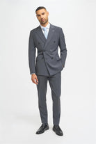 Cavani Bond Wool Rich Charcoal Double Breasted Blazer CAVANI