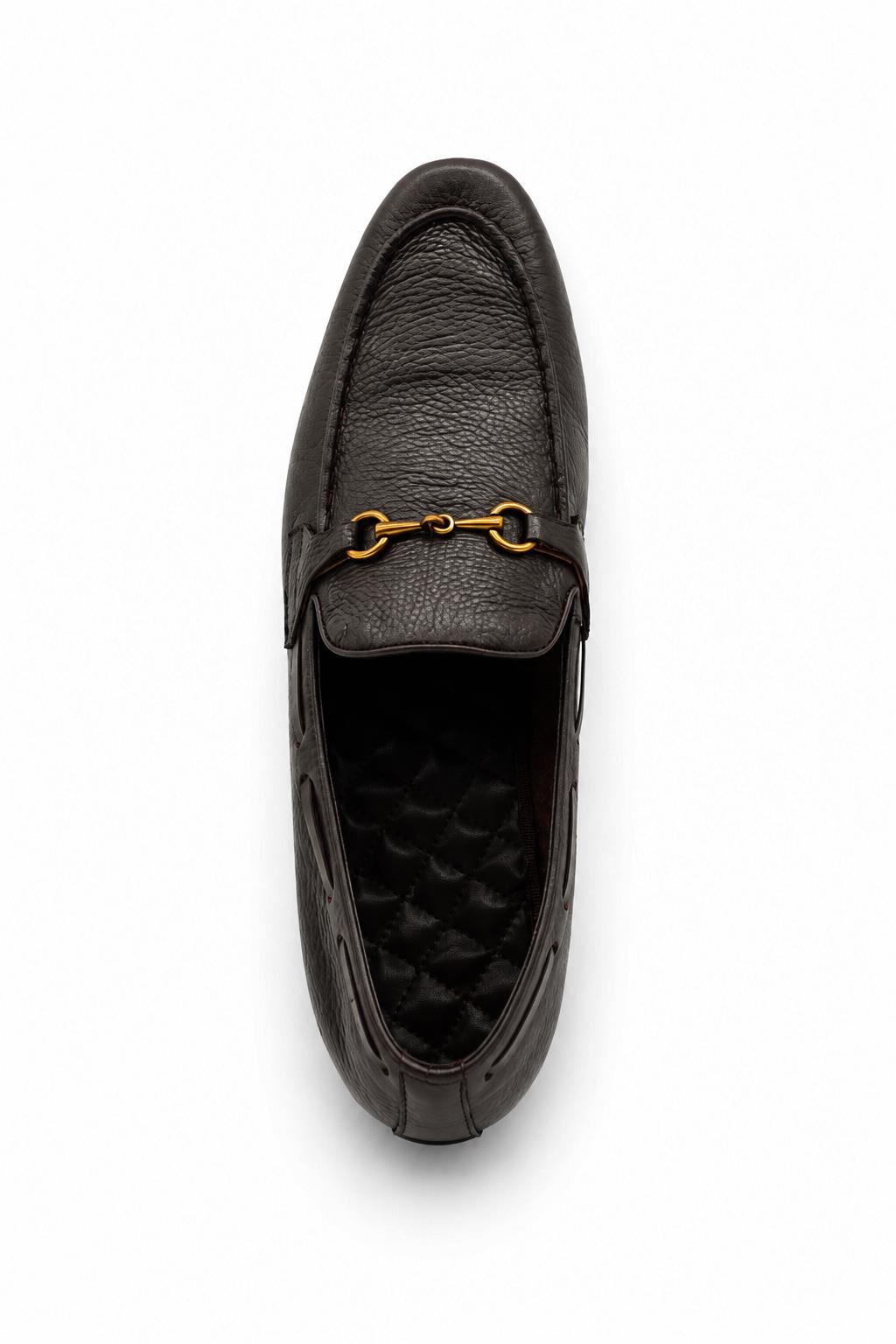 FAZIO Men’s Brown Soft Grain Genuine Leather Snaffle Bit Loafers Sartorial Shoes