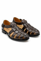 Luke - Dark Brown Handmade Real Leather Fisherman Sandals Sartorial Shoes