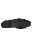 Men's Maroon Floral Velvet Monk Strap Dress Shoes Sartorial Shoes