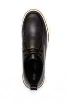 Men's Brown Faux Leather Apron Toe Moc-Toe Chukka Boots Sartorial Shoes