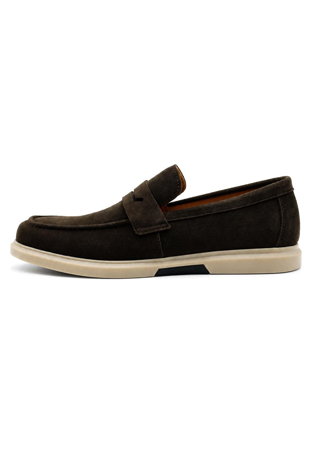Men’s Milo Brown Suede Leather Penny Loafers Sartorial Shoes
