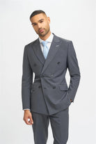 Cavani Bond Wool Rich Charcoal Double Breasted Blazer CAVANI