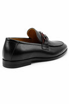 Black Leather Loafers with Snaffle Bit Buckle Sartorial Shoes