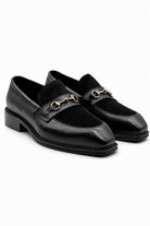 DEXTER Men’s Black Leather & Suede Snaffle Loafers Sartorial Shoes