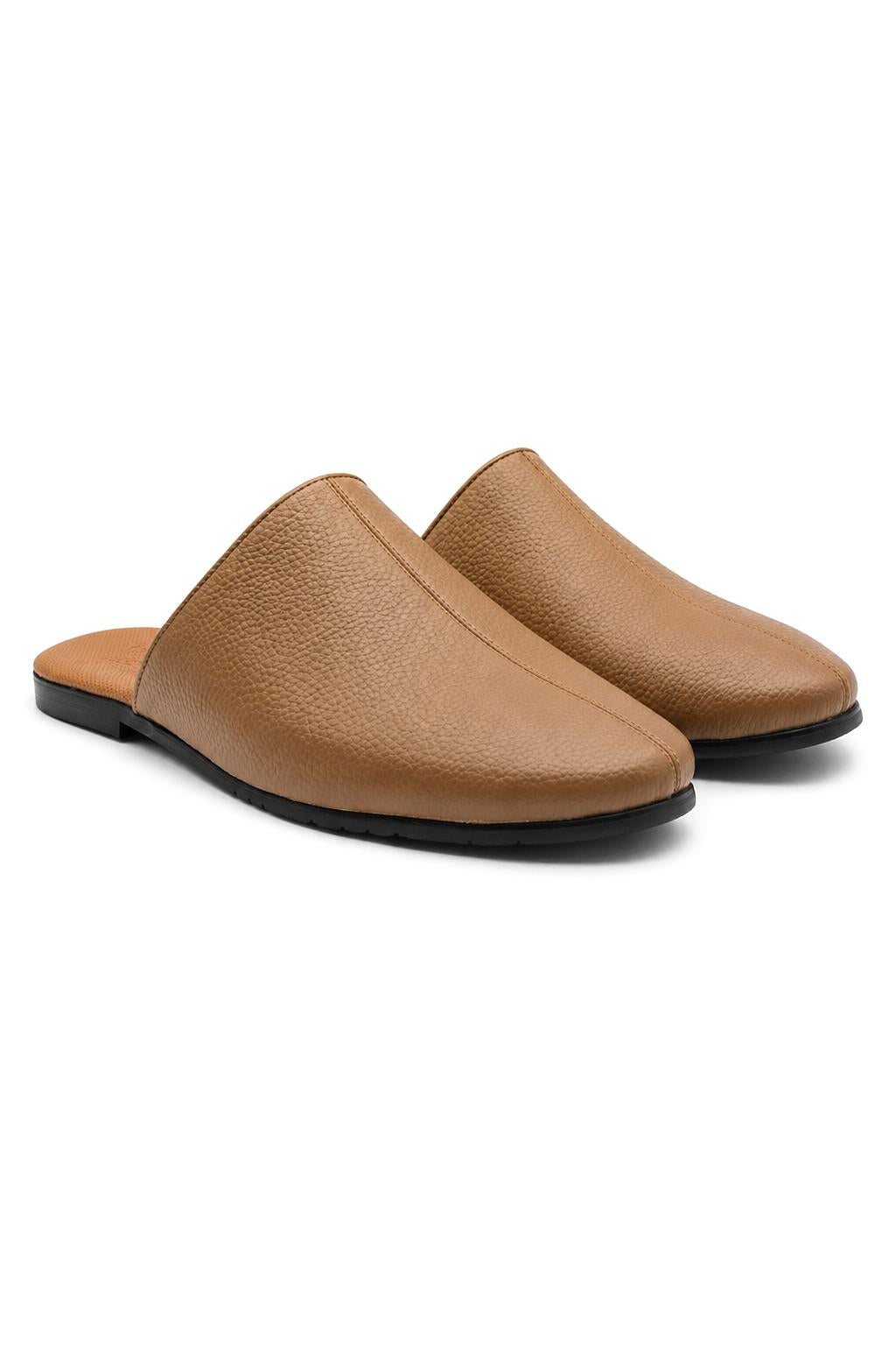 Nico Men’s Tan Soft Grain Leather Mule Half Shoes Sartorial Shoes