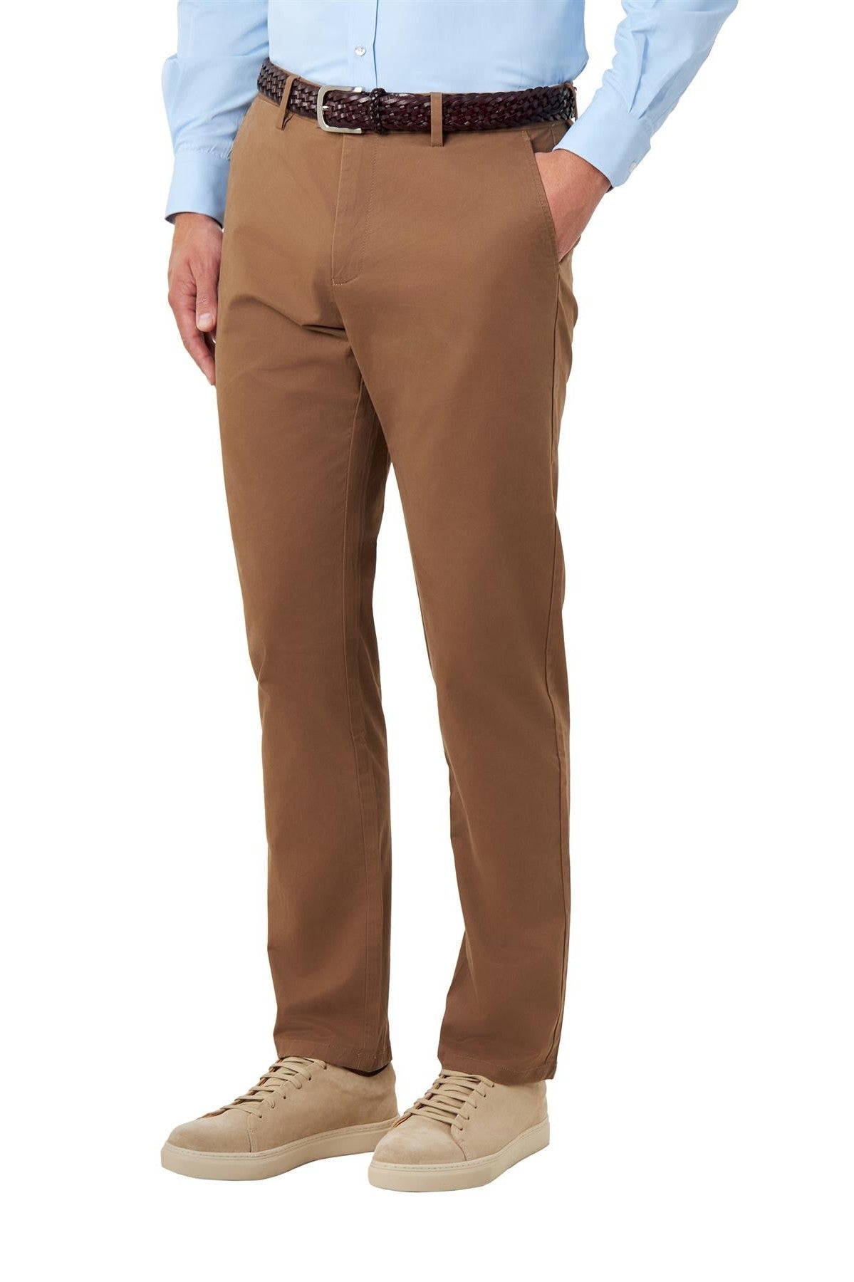 COTTON STRETCH CHINO BROWN