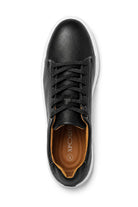 Men’s Black Grain-Effect Faux Leather Lace-Up Trainers Sartorial Shoes
