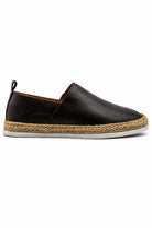 Men’s Brown Faux Leather Slip-On Espadrille Shoes Sartorial Shoes