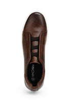 Men’s Coffee Brown Faux Leather Slip-On Trainers Sartorial Shoes