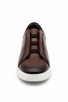 Men’s Coffee Brown Faux Leather Slip-On Trainers Sartorial Shoes