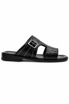 Men's Ade Black Handmade Real Leather Open-Toe Sandals Sartorial Shoes