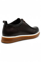 Men's Brown Faux Leather Apron Toe Moc-Toe Chukka Boots Sartorial Shoes