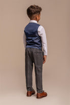 ALBERT GREY CHECK TWEED BOYS SUIT CAVANI