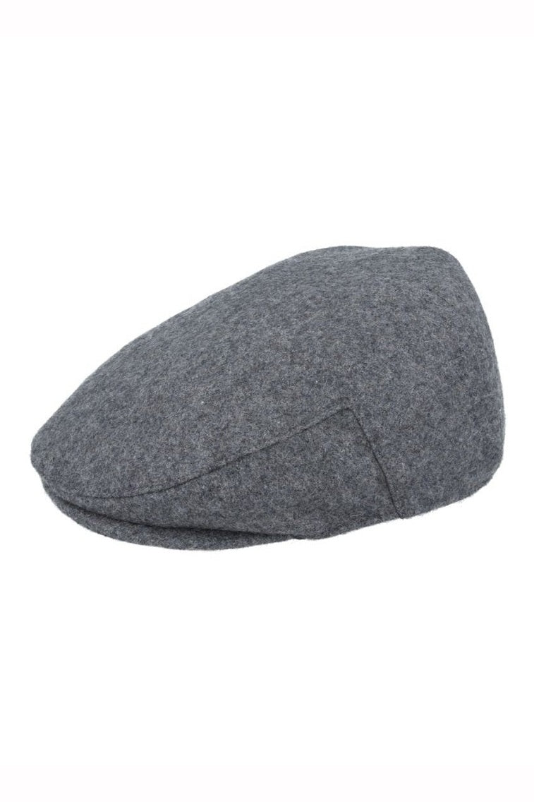 CHARCOAL GATSBY WOOL BLEND FLAT CAP