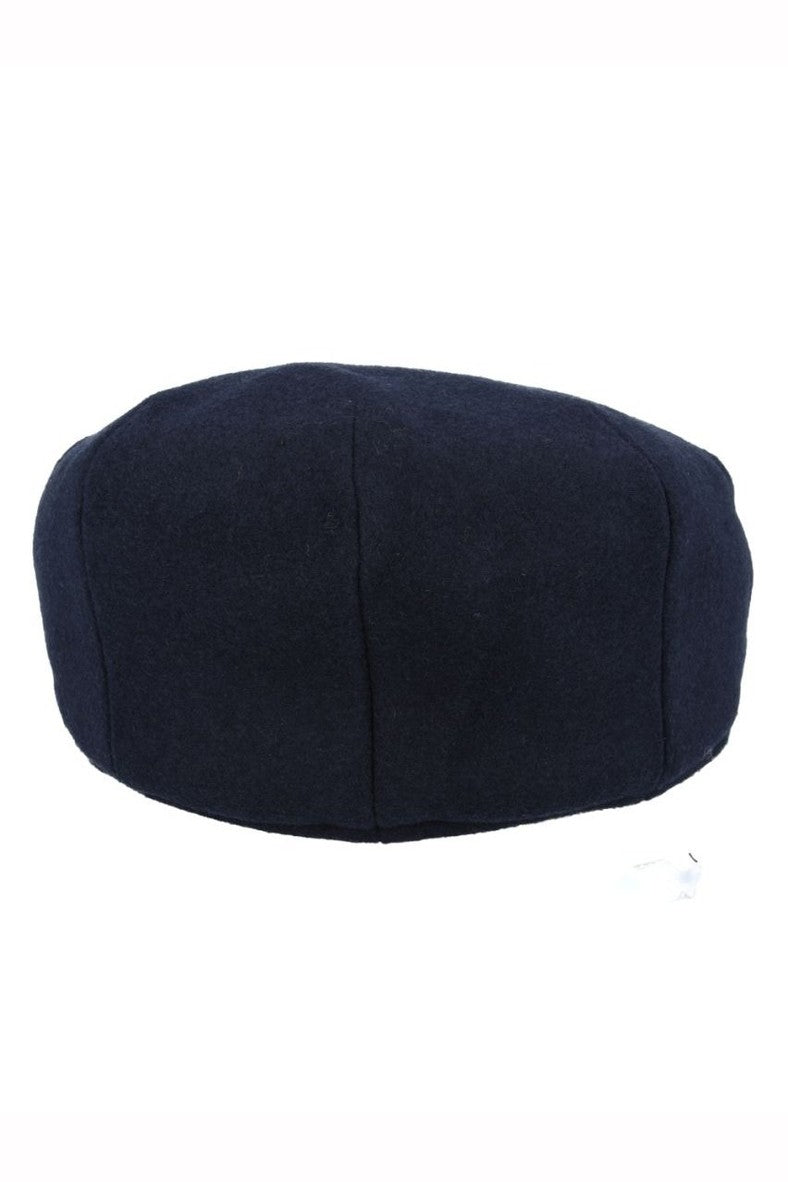 NAVY GATSBY WOOL BLEND FLAT CAP