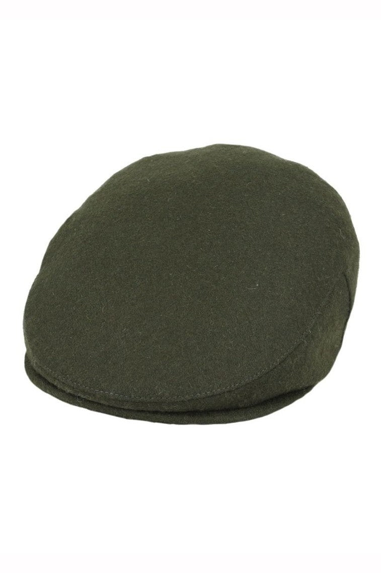OLIVE GATSBY WOOL BLEND FLAT CAP