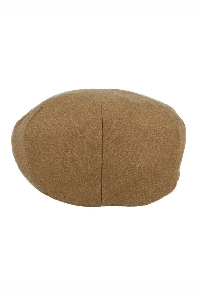 TAN GATSBY WOOL BLEND FLAT CAP