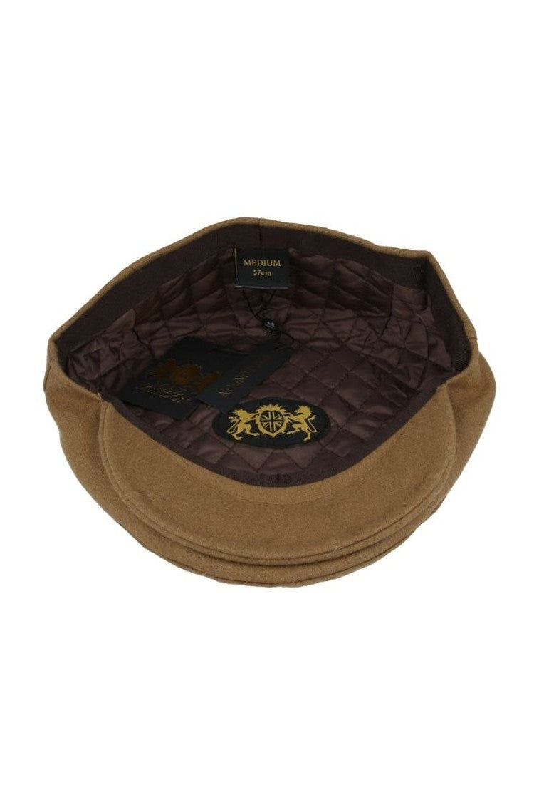 TAN GATSBY WOOL BLEND FLAT CAP